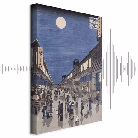 Ljuddämpande tavla - Utagawa Hiroshige Night Time