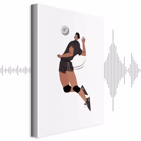 Ljuddämpande tavla - Volleyball Player on a White