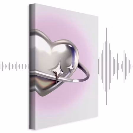 Ljuddämpande tavla - Cosmic Heart Silver Heart