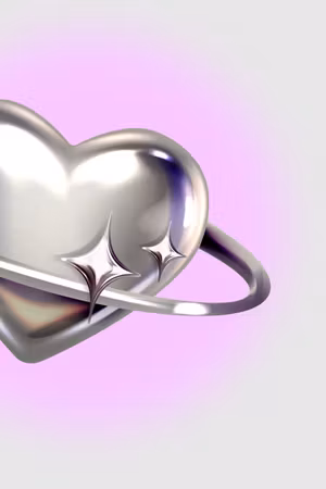 Ljuddämpande tavla - Cosmic Heart Silver Heart