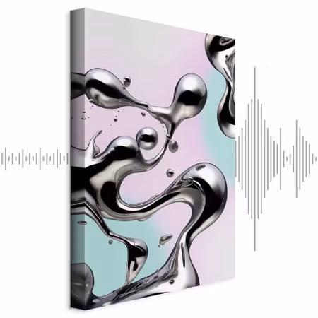Ljuddämpande tavla - Metallic Fluidity Abstract