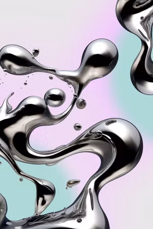 Ljuddämpande tavla - Metallic Fluidity Abstract