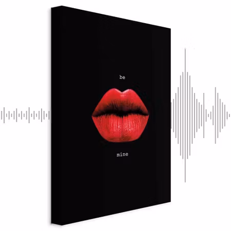 Ljuddämpande tavla - Red Lips Part Black