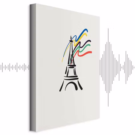Ljuddämpande tavla - Eiffel Tower and Colorful