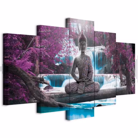 Ljuddämpande tavla - Waterfall and Buddha