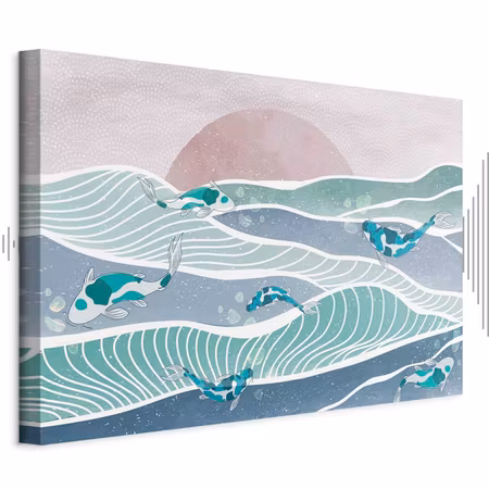 Ljuddämpande tavla - Fish on the Waves