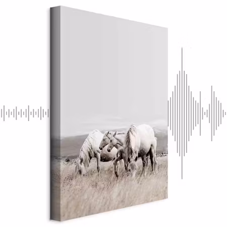 Ljuddämpande tavla - White Horses Part Vertical