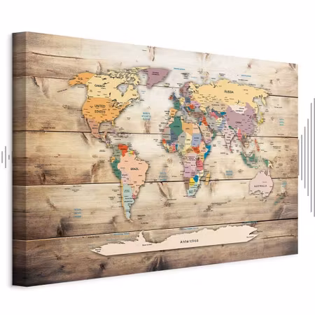 Ljuddämpande tavla - World Map Colourful