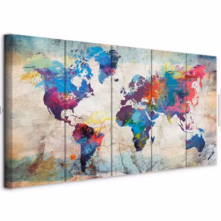 Ljuddämpande tavla - World Map Cracked Wall