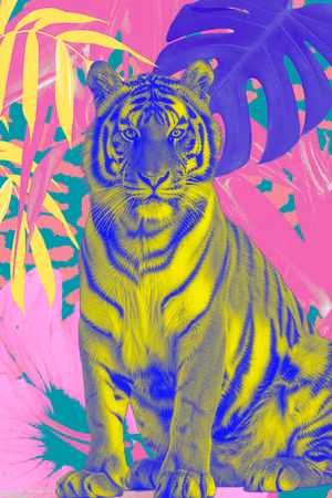 Ljuddämpande tavla - Colorful Tiger Intense