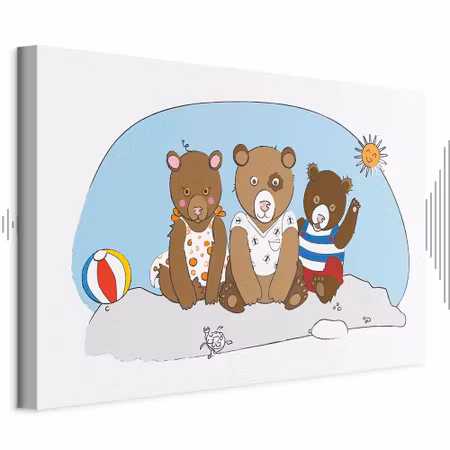Ljuddämpande tavla - Teddy Bears on the Beach
