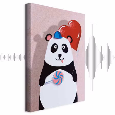 Ljuddämpande tavla - Panda with a Balloon Part
