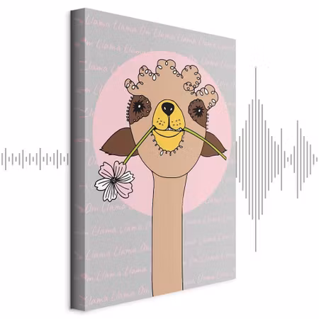 Ljuddämpande tavla - Happy Llama Part Vertical