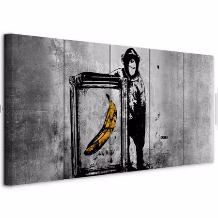 Ljuddämpande tavla - Banksy Monkey with Frame