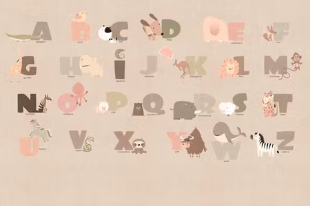 Ljuddämpande tavla - Alphabet at the Zoo Joyful