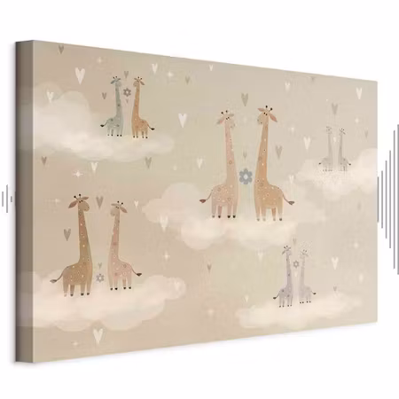 Ljuddämpande tavla - Love Colorful Giraffes