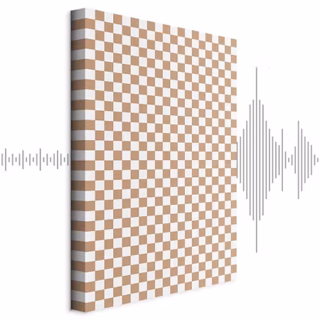 Ljuddämpande tavla - Checkerboard Pattern Brown