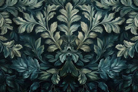 Ljuddämpande tavla - Dark Green Victorian Leaves