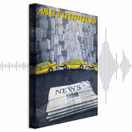 Ljuddämpande tavla - Metropolis Part Vertical