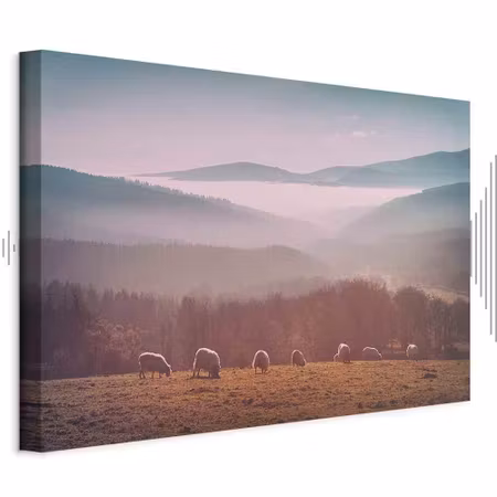 Ljuddämpande tavla - Sheep in Mountain Landscape