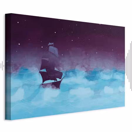 Ljuddämpande tavla - Night Waves Part Wide Third