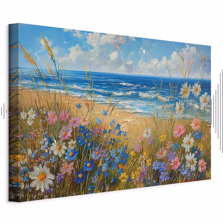 Ljuddämpande tavla - Seascape Wildflowers and a