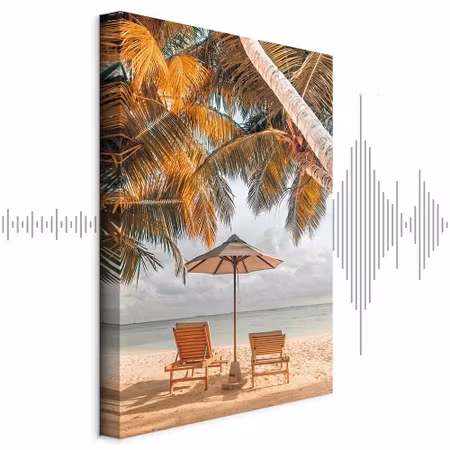 Ljuddämpande tavla - Palm Umbrella Part Vertical