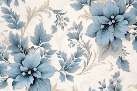 Ljuddämpande tavla - Turquoise Flowers in Retro