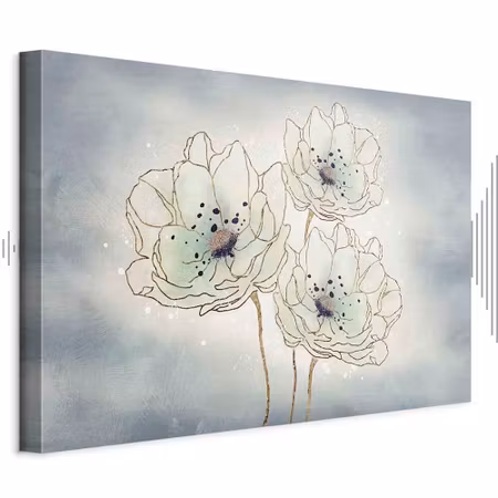 Ljuddämpande tavla - Ocean Flowers Part Wide