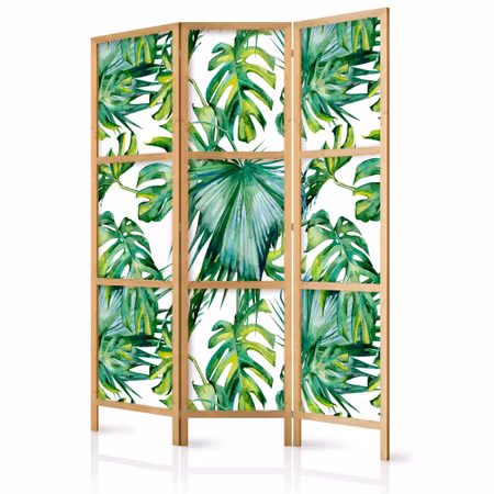 3-delad japanska rumsavdelare - Monstera och