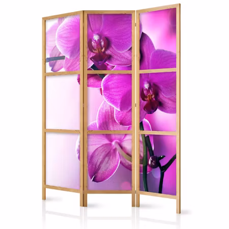 3-delad japanska rumsavdelare - Violet orchids i