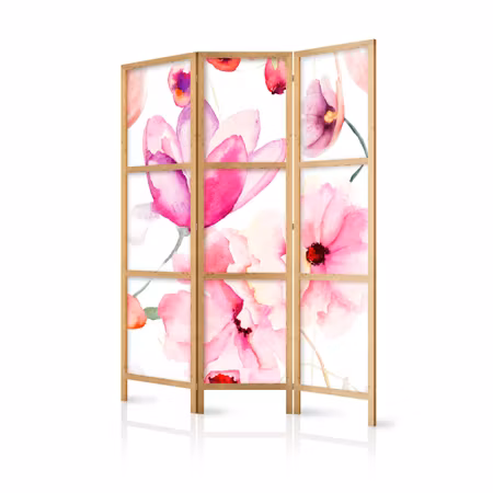 3-delad japanska rumsavdelare - Floral bliss i