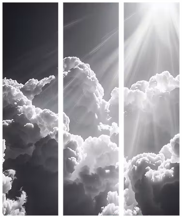 3-delad ljuddämpande rumsavdelare - Hope Clouds
