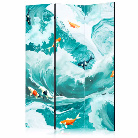 3-delad ljuddämpande rumsavdelare - Koi Fish