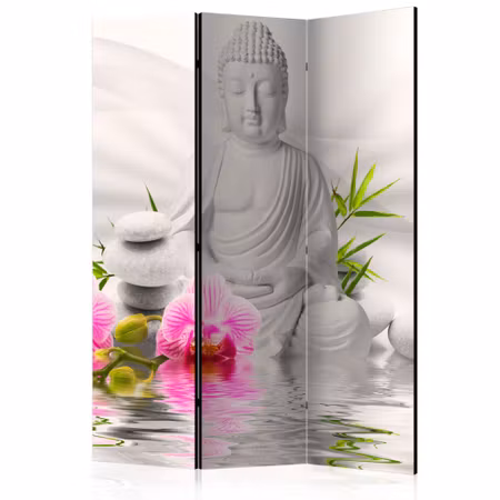 3-delad rumsavdelare - Buddha and orchids
