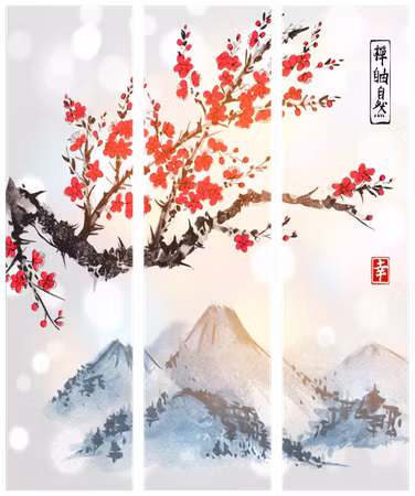 3-delad rumsavdelare - Mount fuji