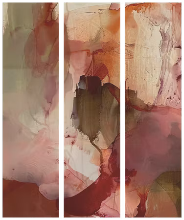 3-delad rumsavdelare - Rose abstraction spilled