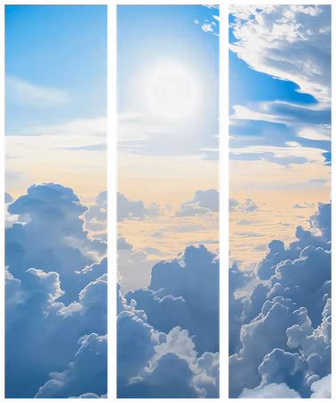 3-delad rumsavdelare - Symphony of light the sun