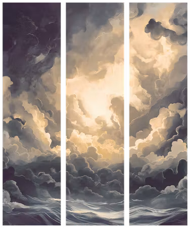 3-delad rumsavdelare - Epic play of light the sun