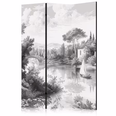 3-delad rumsavdelare - Black and white vintage