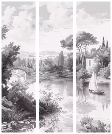 3-delad rumsavdelare - Black and white vintage