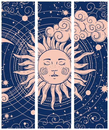 3-delad rumsavdelare - Cosmic harmony illustration