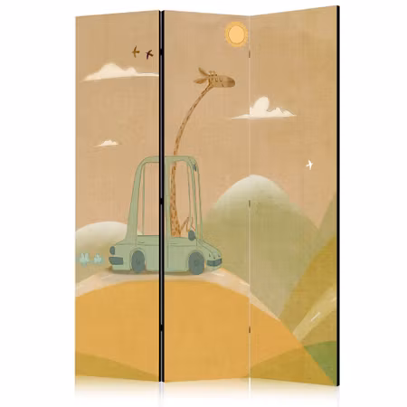 3-delad rumsavdelare - Dreamy traveler giraffe