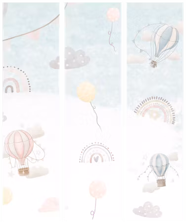 3-delad rumsavdelare - Balloons in the sky