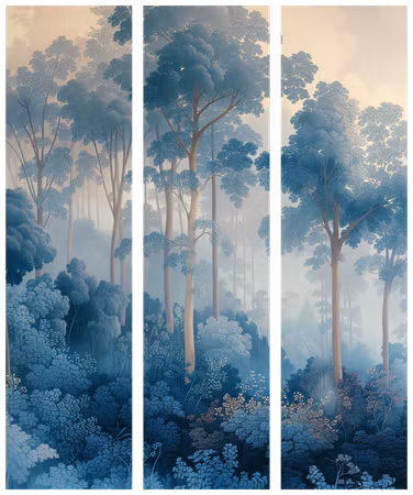 3-delad rumsavdelare - Landscape with trees in