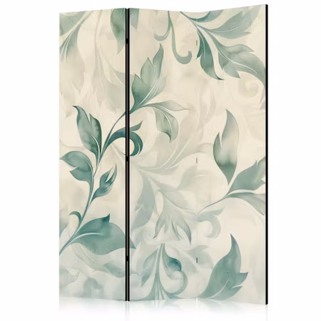 3-delad rumsavdelare - Watercolor botanical motif
