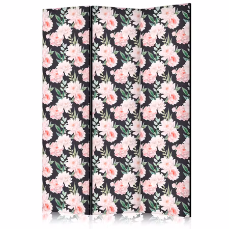 3-delad rumsavdelare - Peonies pink flowers and