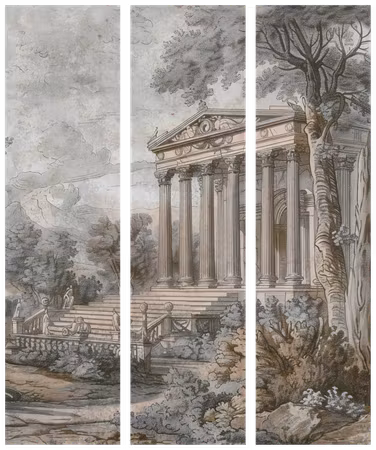 3-delad rumsavdelare - Antique landscape greek