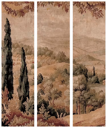 3-delad rumsavdelare - Landscape with cypresses