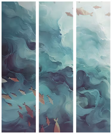 3-delad rumsavdelare - Three schools of fish fish